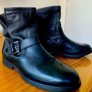 Frye Veronica Bootie — all leather, motorcycle inspired buckled bootie.